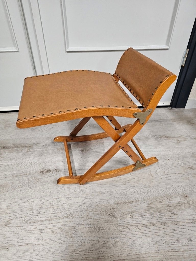 Vintage schommel voetenbankje voor €40,-, Ophalen, Minder dan 50 cm, Gebruikt, 50 tot 75 cm