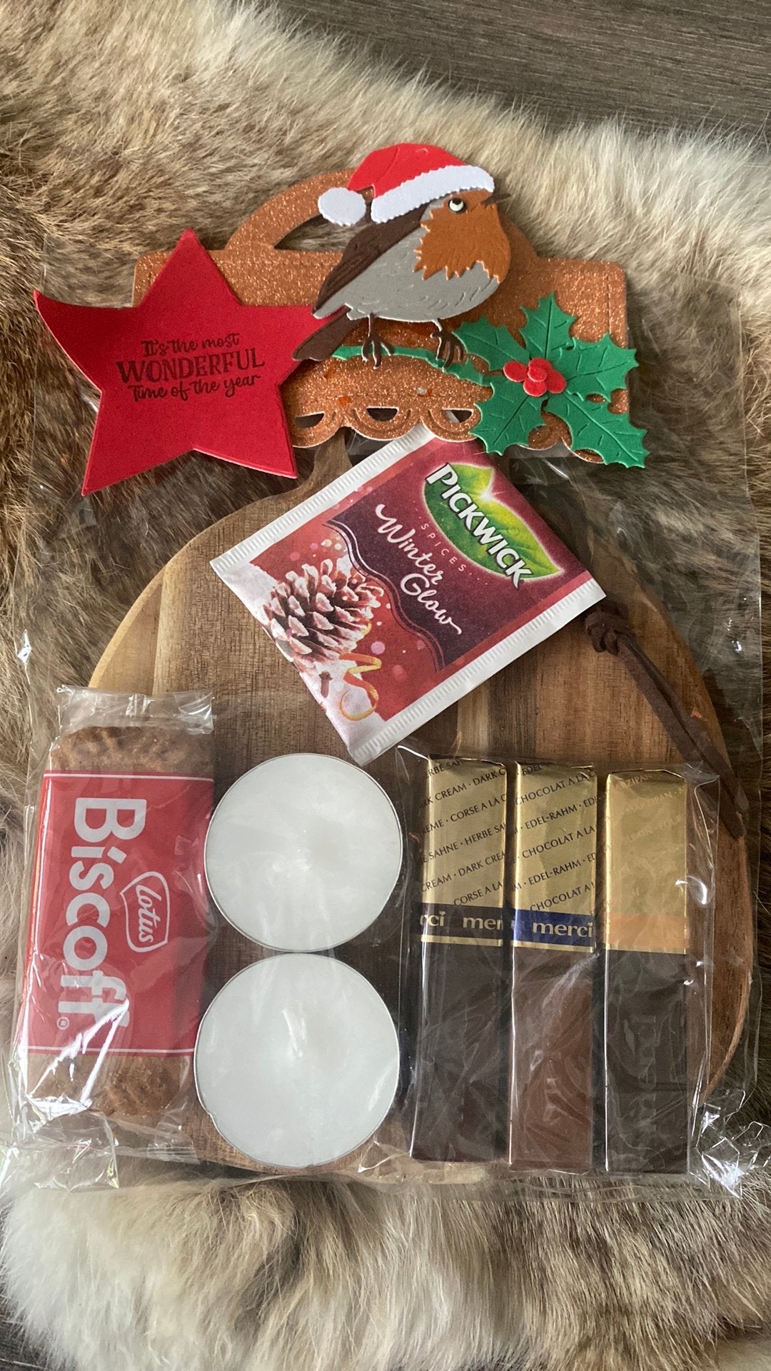 Kerst cadeautje snijplank waxinelichtje, Ophalen of Verzenden, Nieuw