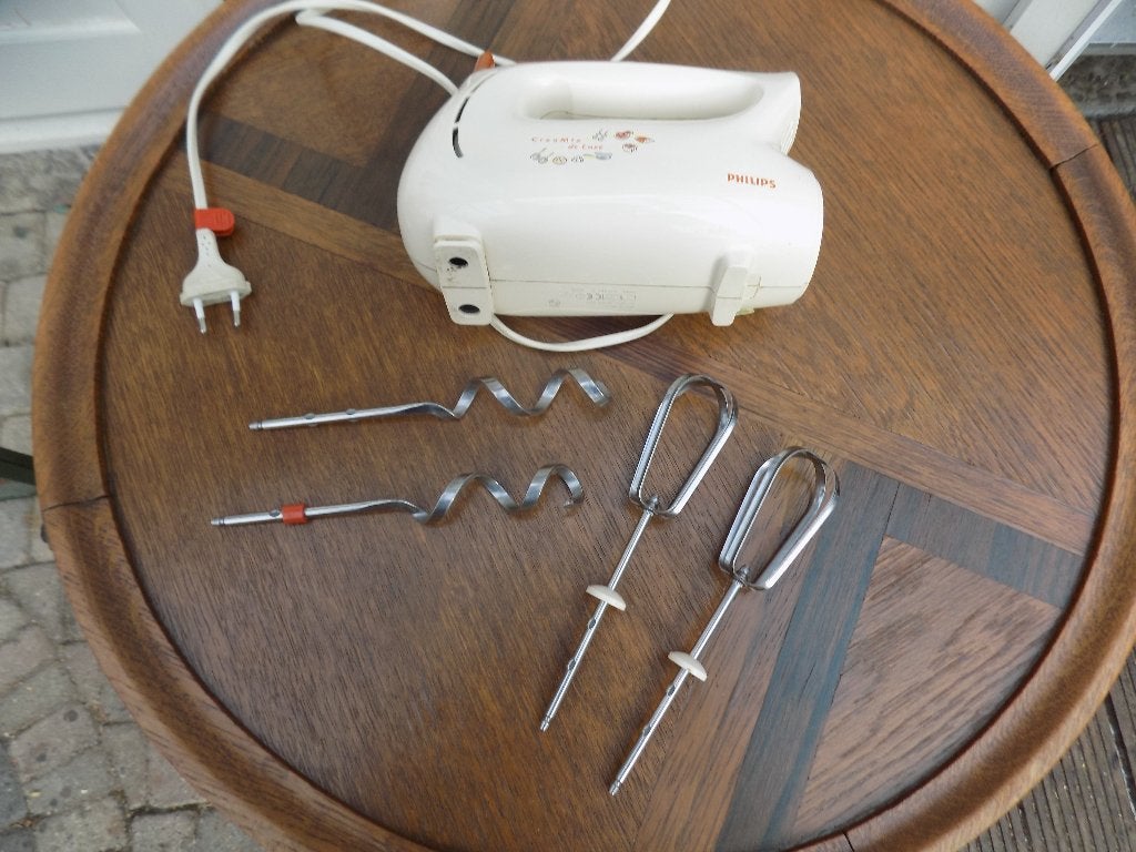 Philips Handmixer wit/oranje vintage retro, Ophalen of Verzenden, Gebruikt