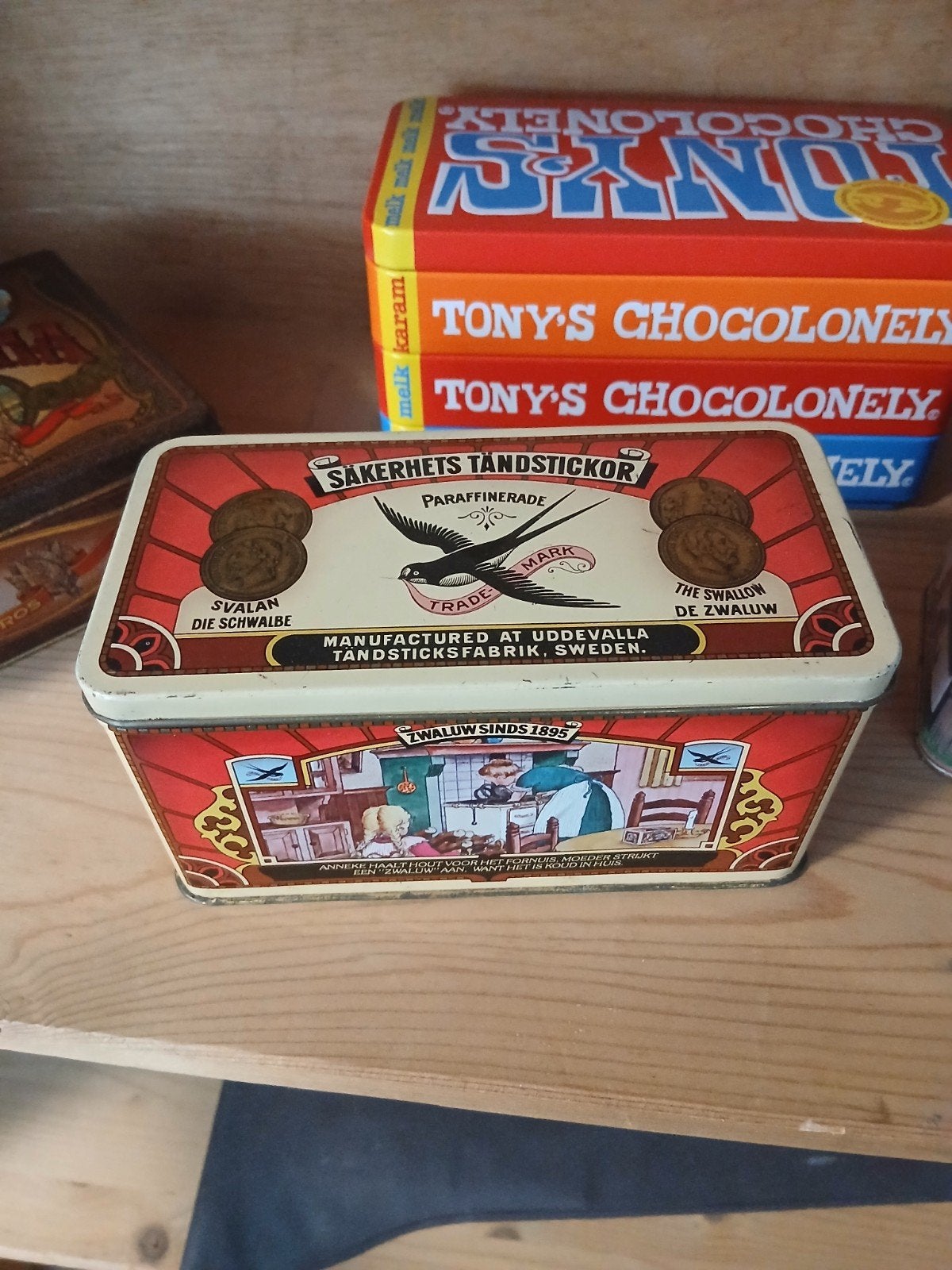 Vintage blikken trommels - Set van 4, Ophalen, Gebruikt, Overige, Overige merken