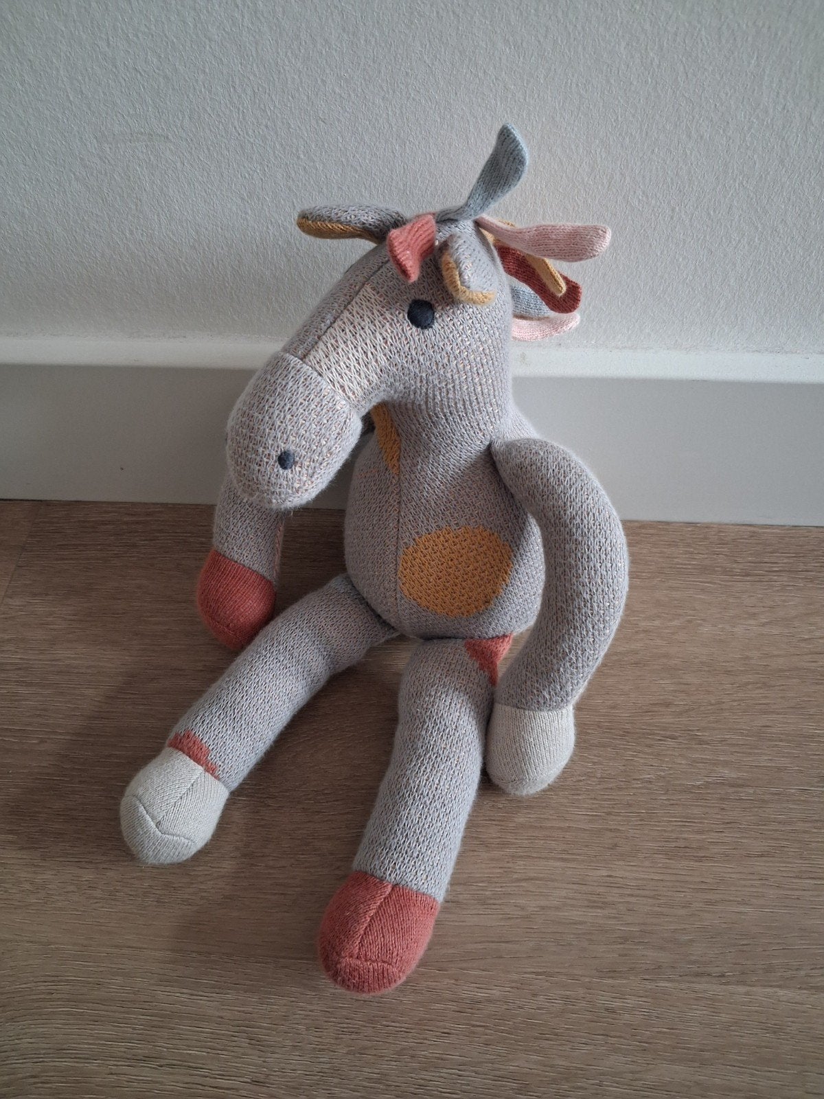Knuffel paard Happy Horse gebreid ezel L323, Kinderen en Baby's, Speelgoed | Knuffels en Pluche, Ophalen of Verzenden, Zo goed als nieuw