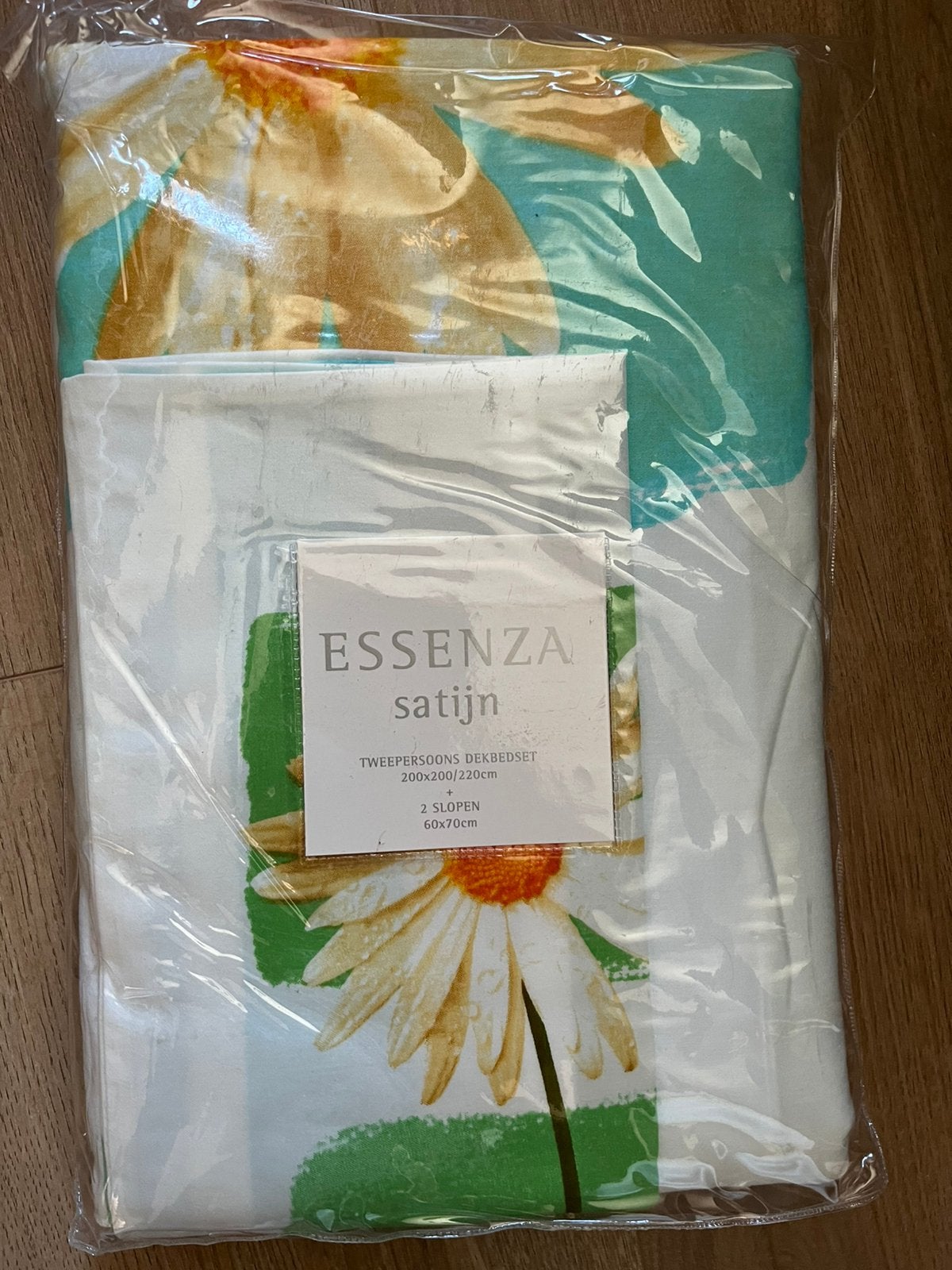 Nieuw 2 persoons Satijnen Dekbedovertrek merk Essenza, Eenpersoons, Wit, Dekbedovertrek, Nieuw