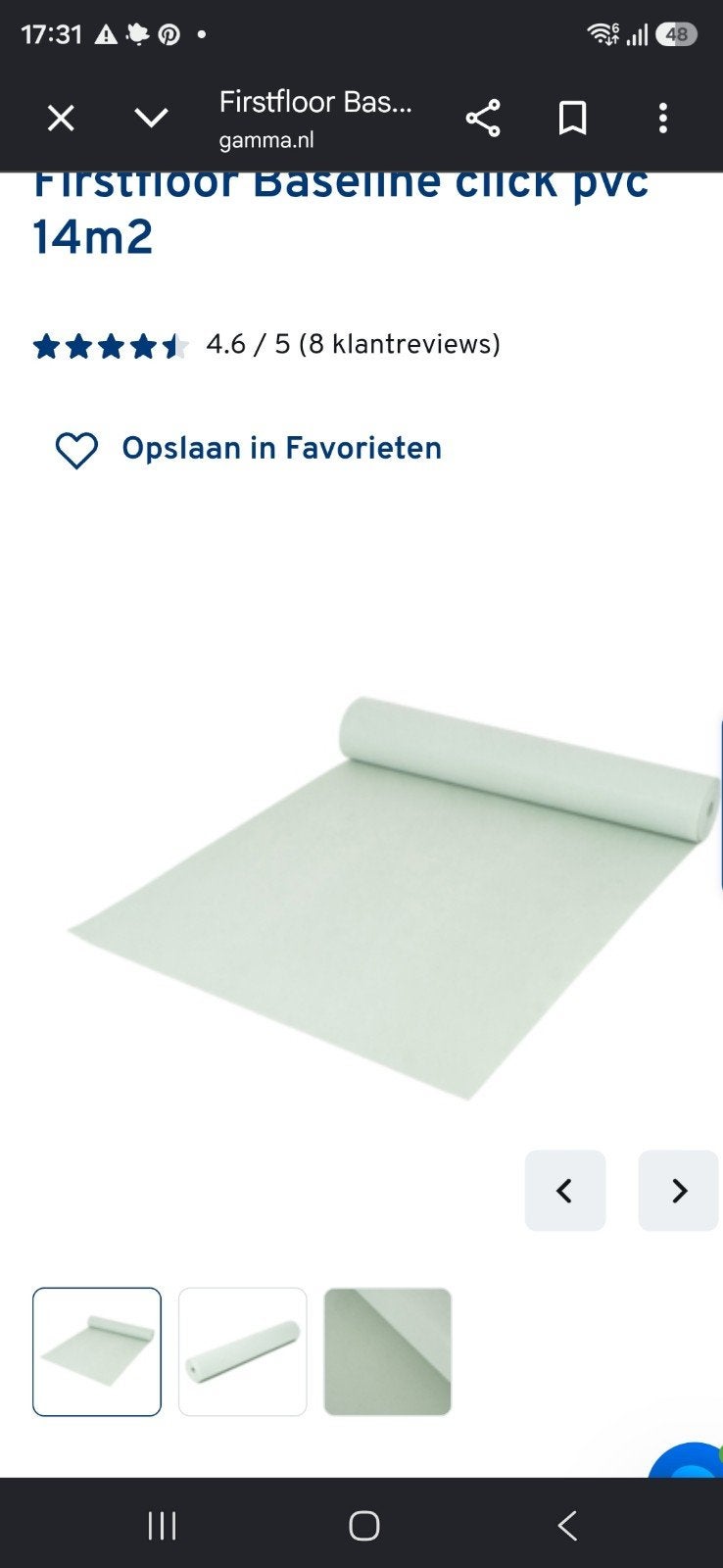 gratis pvc ondervloer 3/4 rol, Doe-het-zelf en Verbouw, Platen en Panelen, Ophalen of Verzenden