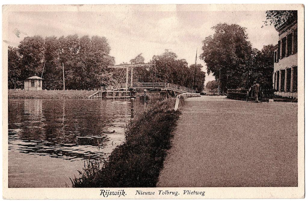 Rijswijk ZH 58, Nieuwe Tolbrug, Vlietweg,gelopen 1928, Verzenden, 1920 tot 1940, Gelopen, Zuid-Holland