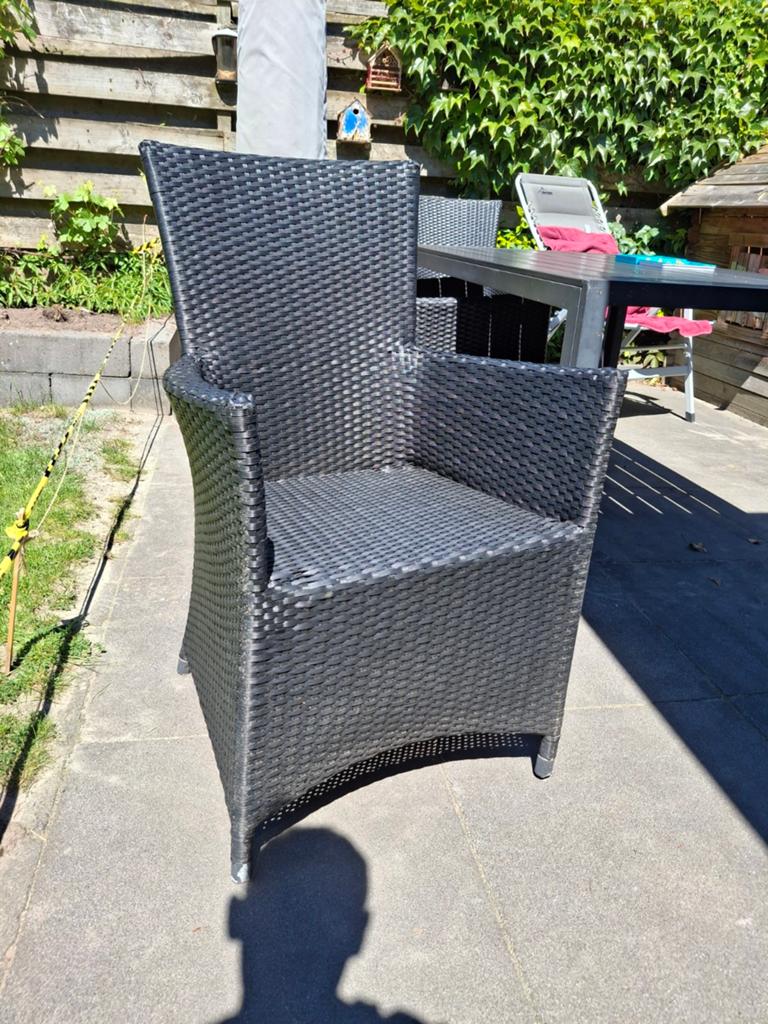 4 tuinstoelen, Tuin en Terras, Ophalen, Gebruikt, Kunststof