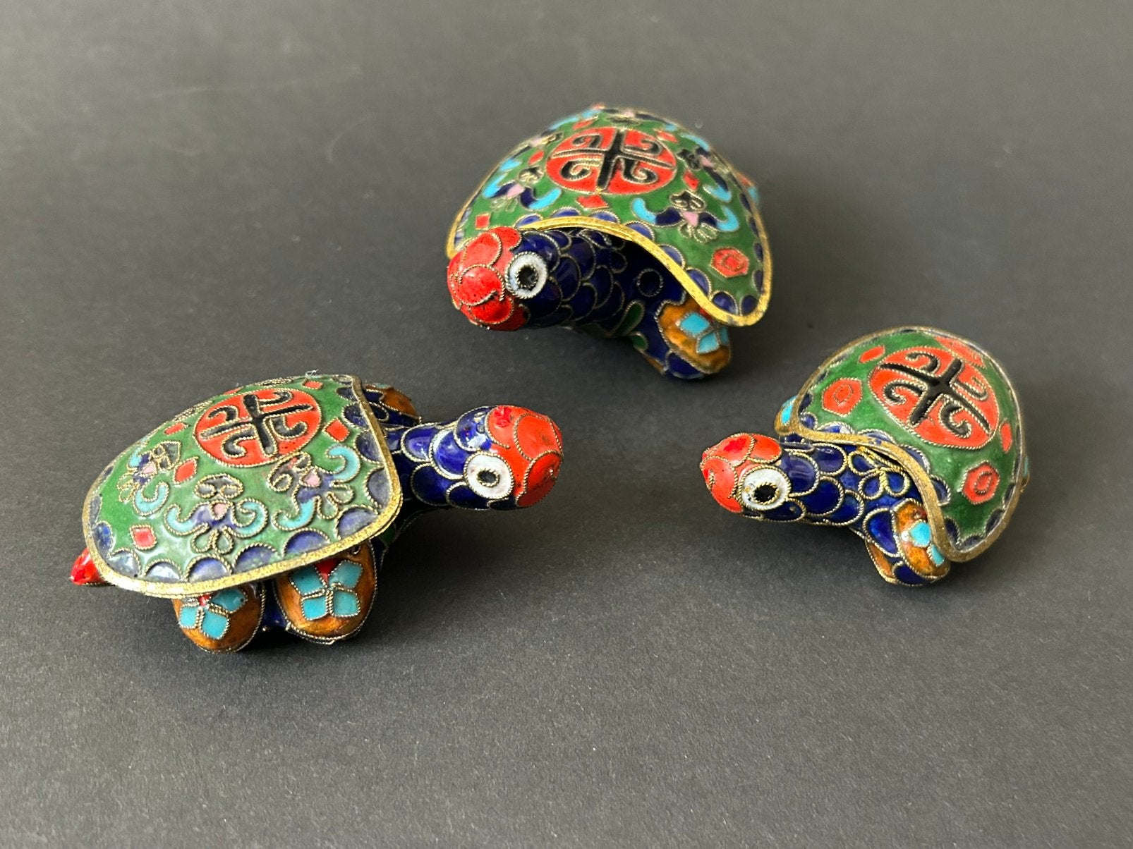 Chinese Cloisonne of Geëmailleerde Handgemaakte Schildpadjes, Verzamelen, Ophalen of Verzenden, Zo goed als nieuw, Dier