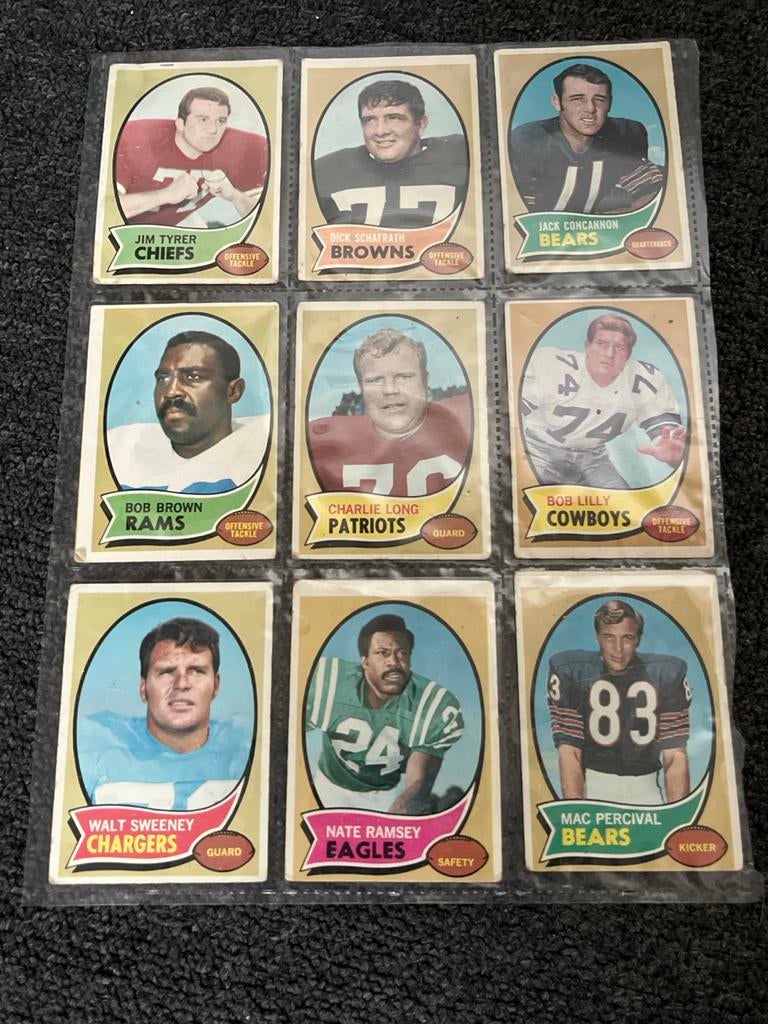 Vintage NFL Football Spelerskaarten - Set van 9, Ophalen of Verzenden, Zo goed als nieuw, Overige sporten, Spelerskaart