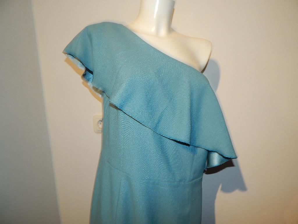 Ladress oceaan blauw groene jurk voilant Nieuw XL, Maat 46/48 (XL) of groter, Nieuw, Knielengte, LaDress