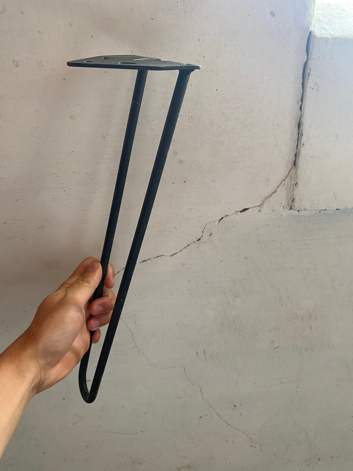 Zwarte metalen hairpin tafelpoten (set van 4), Ophalen, Tafelpoot, Minder dan 50 cm, Gebruikt