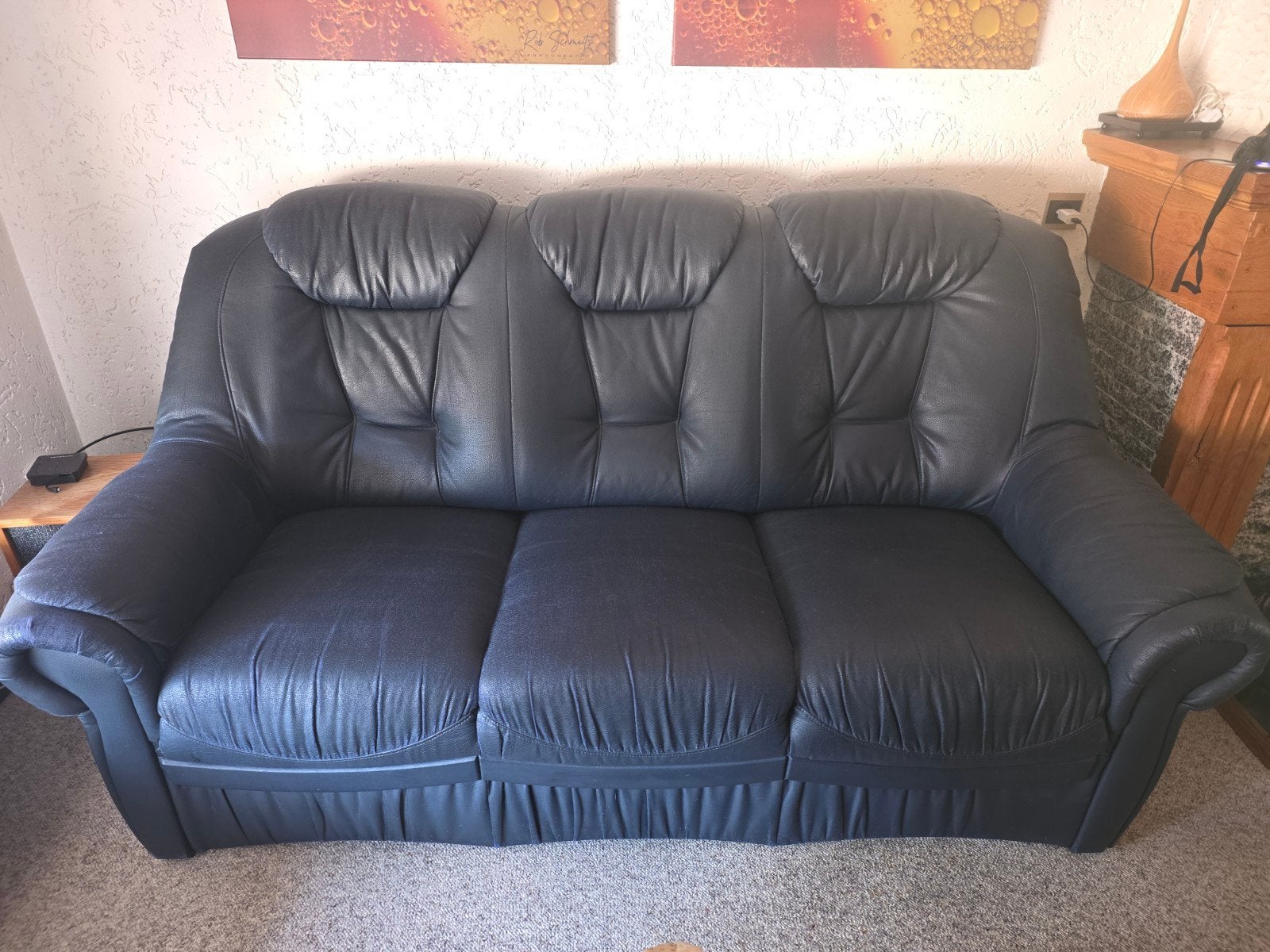 Gratis 3 zits bank, Huis en Inrichting, Ophalen, Kunststof, Gebruikt, Driepersoons