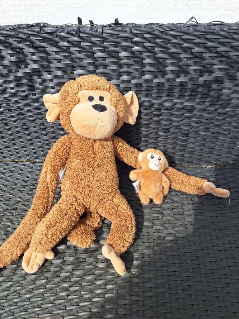 2 apen knuffels, Verzenden, Zo goed als nieuw, Overige typen