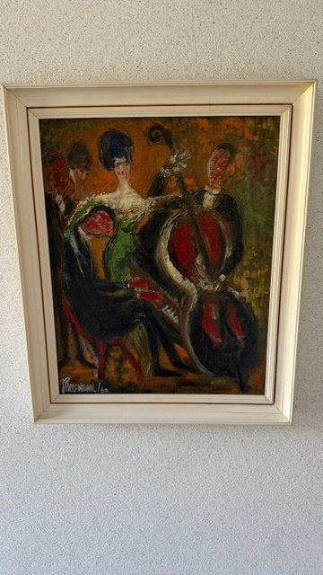 Schilderij uit 1960 van Jan Rozendaal uit Hoorn, Doek, Ophalen of Verzenden, Overige onderwerpen, Overige technieken