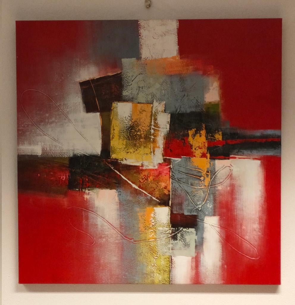 Twee moderne schilderij olieverf Mona Arnold., Ophalen