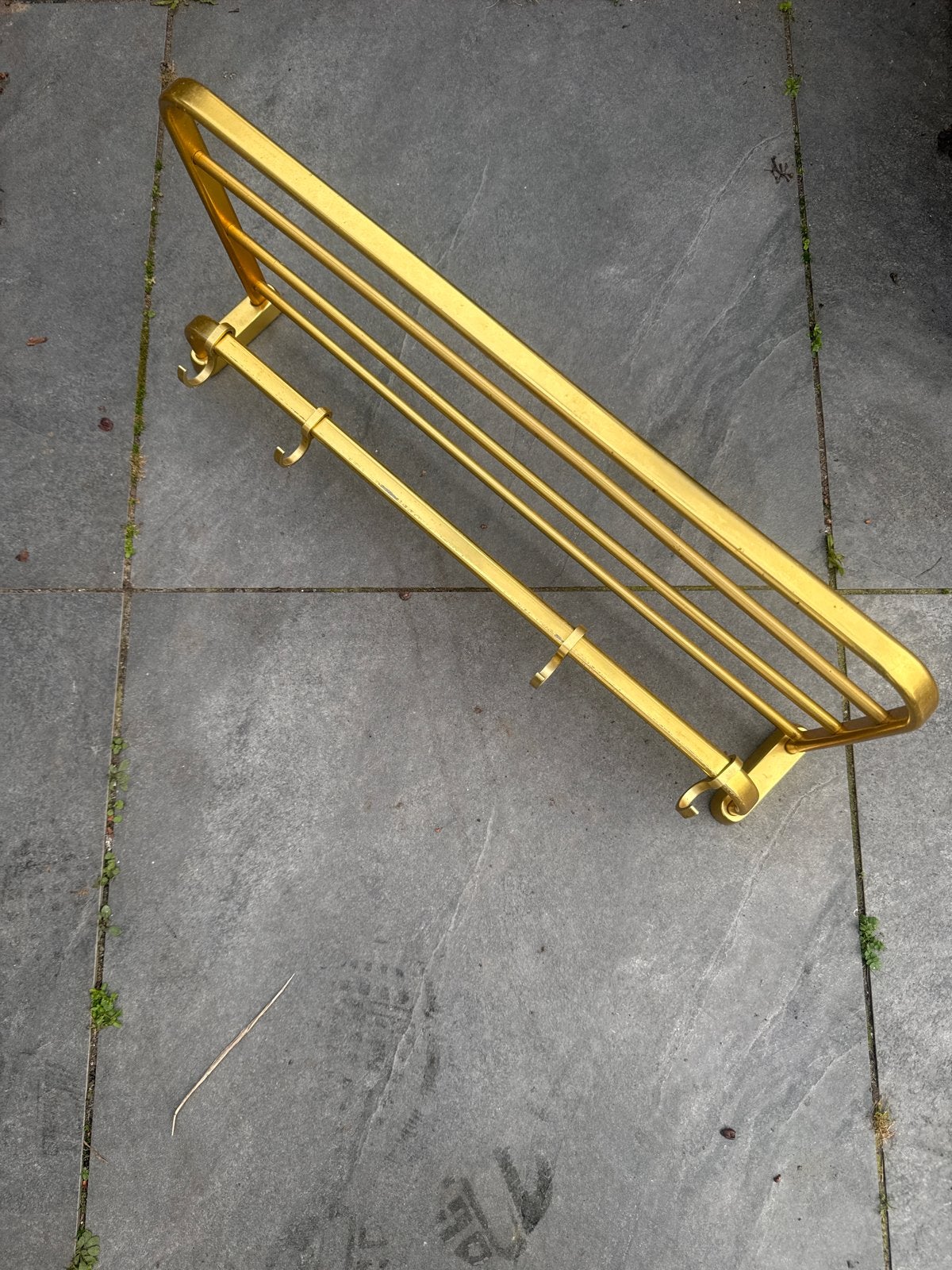 Vintage aluminium kapstok uit treinwagon, Ophalen of Verzenden, Gebruikt, Metaal, Wandkapstok