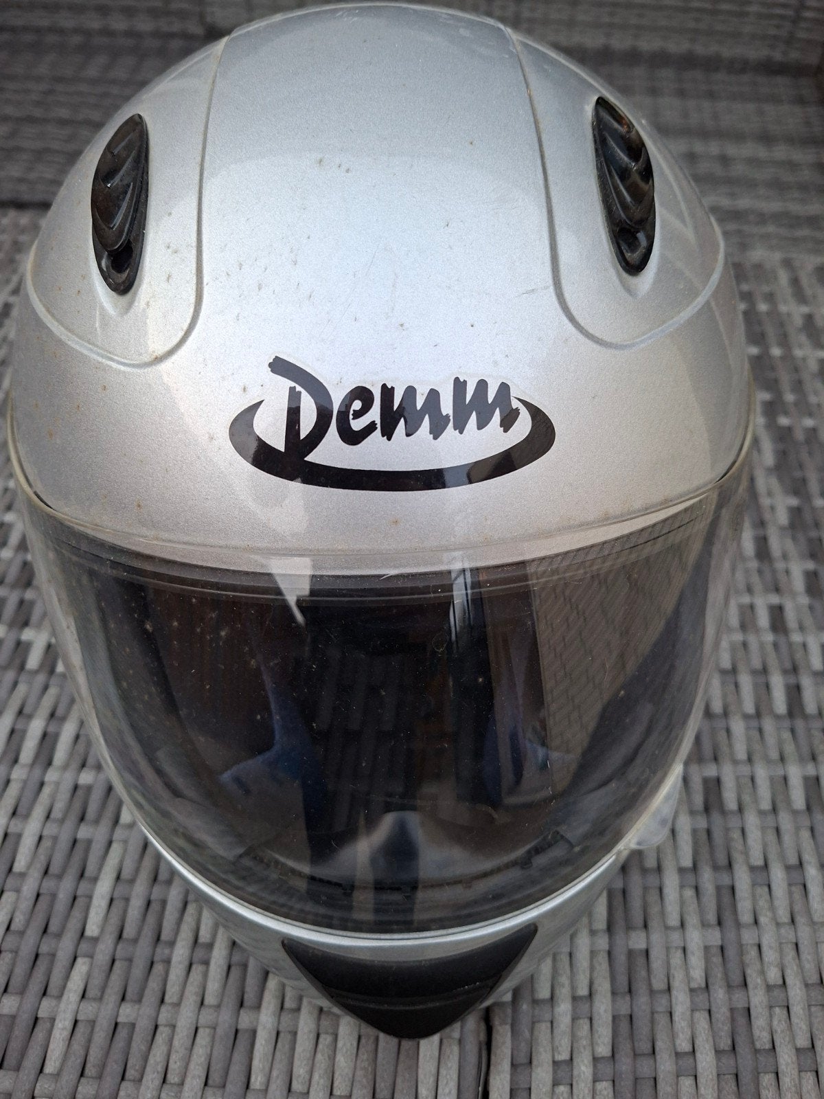 Demm Integraalhelm Zilver Maat M, Motoren, M, Heren, Integraalhelm, Tweedehands