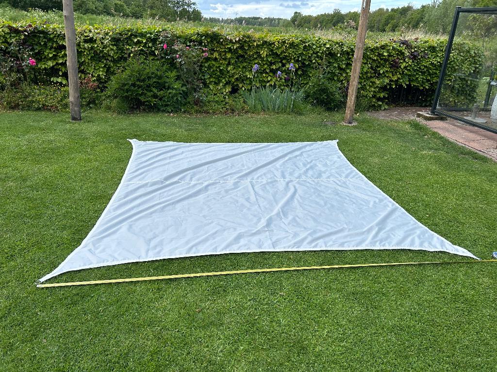 Waterdicht schaduwdoek 3x3 meter - waterdicht, Ophalen of Verzenden, Zo goed als nieuw