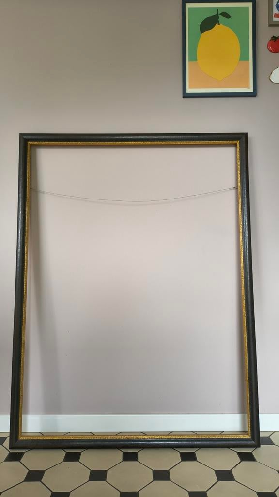 Grote lijst voor doek 90 x 120 cm zwart goud, Ophalen, Zo goed als nieuw, 100 tot 125 cm, 75 cm of meer