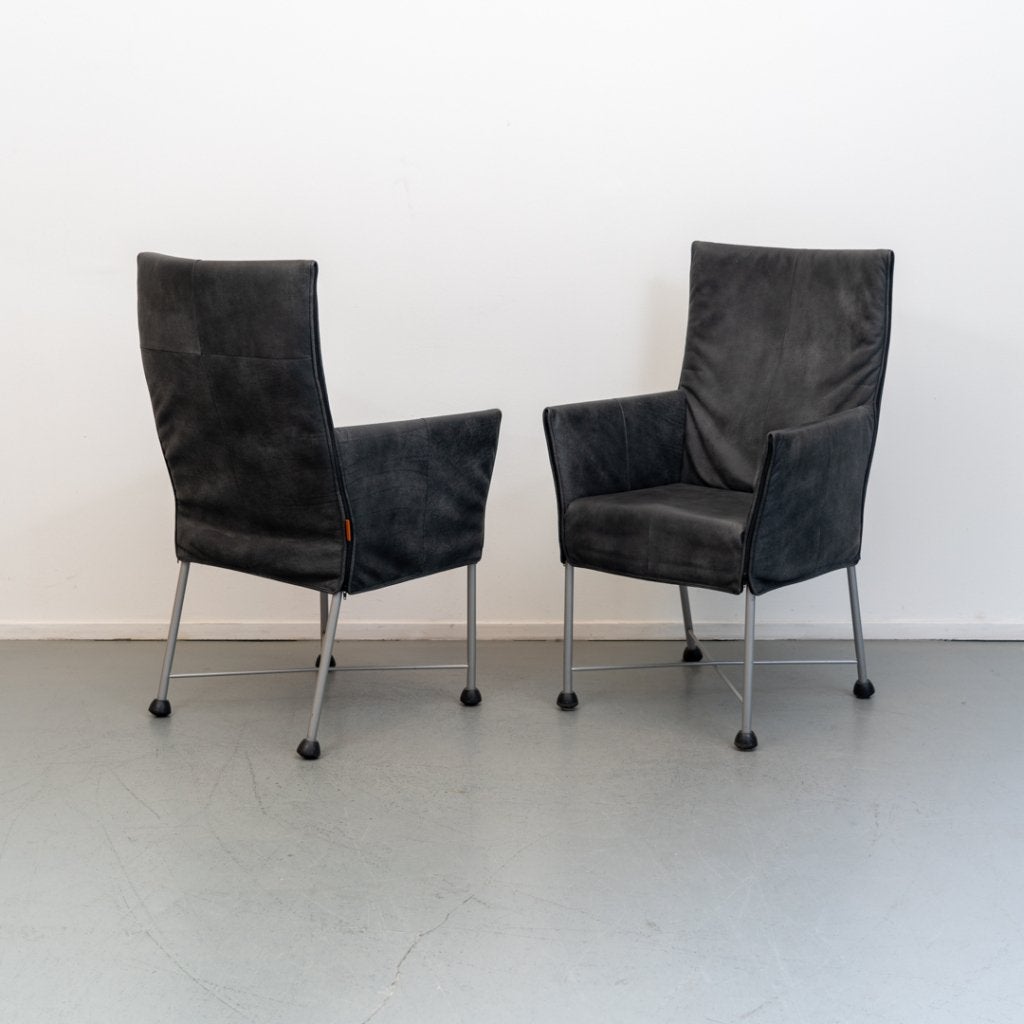 Montis Chaplin eetkamerstoelen Antraciet leder, Niet ingevuld, Zo goed als nieuw, Niet ingevuld, Niet ingevuld