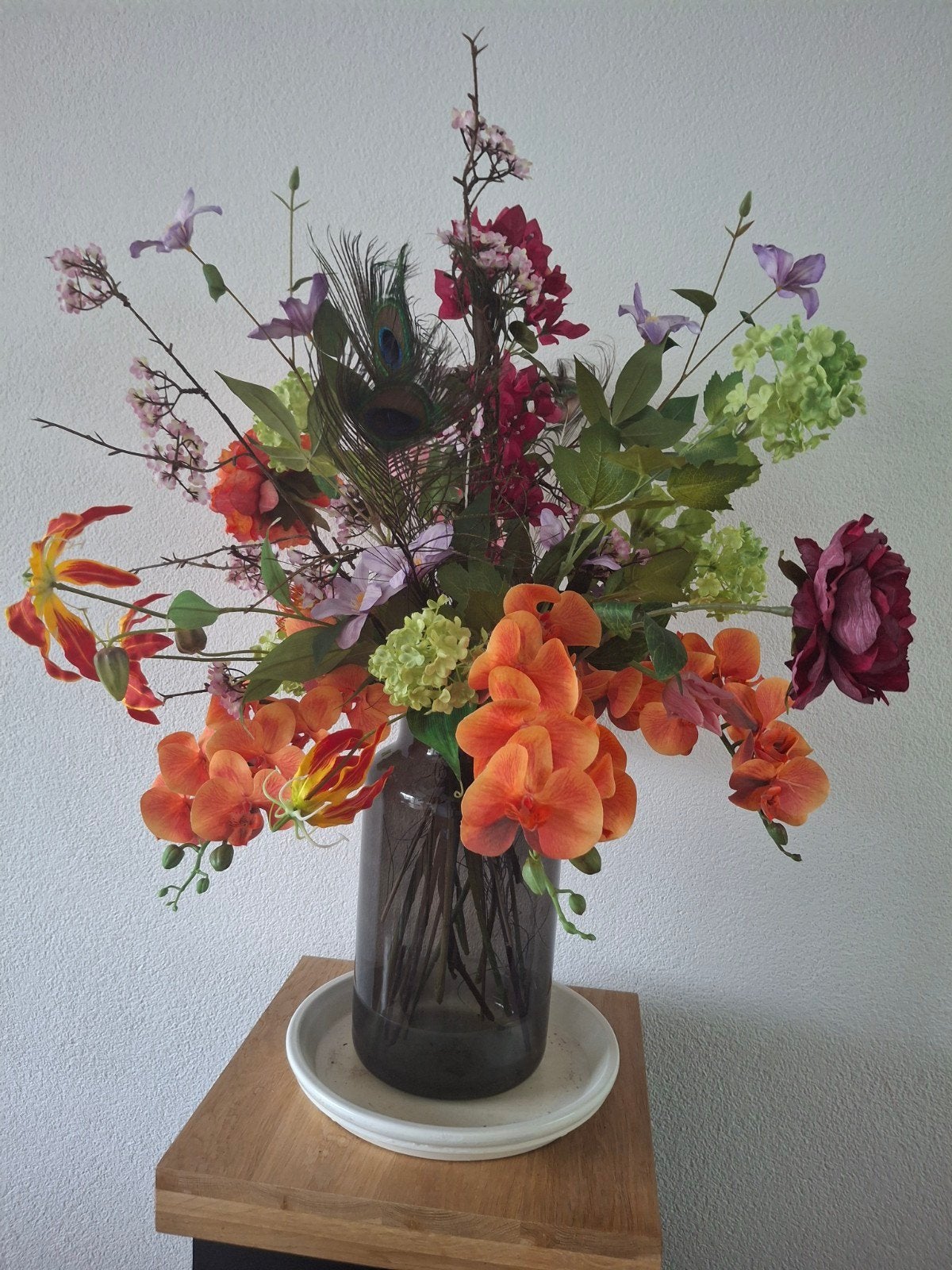 Prachtig boeket nieuwe kunstbloemen (excl. vaas), Inclusief kunstbloemen, Binnen, Nieuw, Textiel