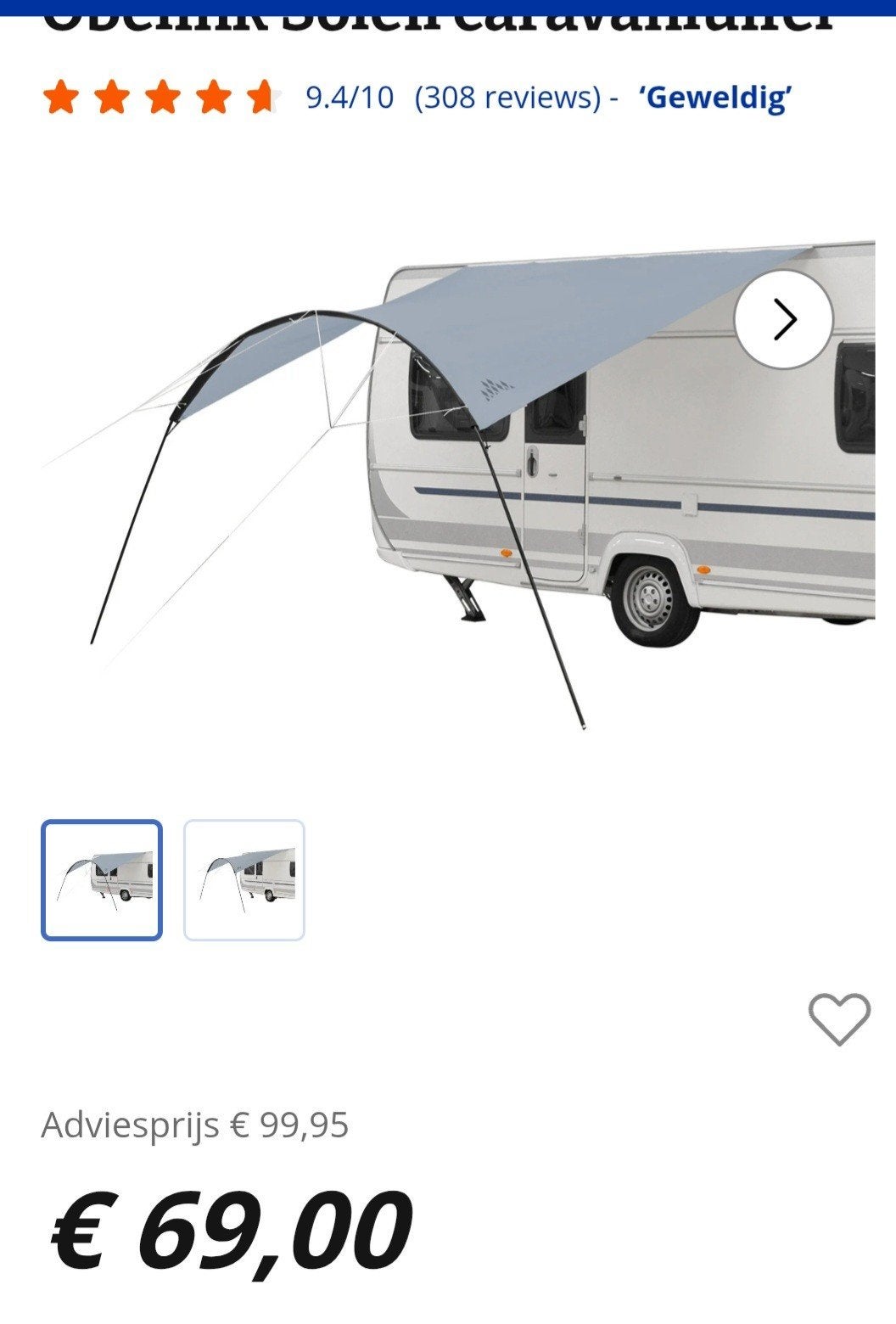 Caravan luifel, Caravans en Kamperen, Tenten, Ophalen