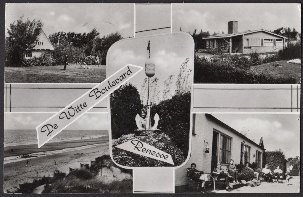 Renesse, De Witte Boulevard, gebruikt 1966, Verzamelen, Ophalen of Verzenden, 1960 tot 1980, Gelopen, Zeeland
