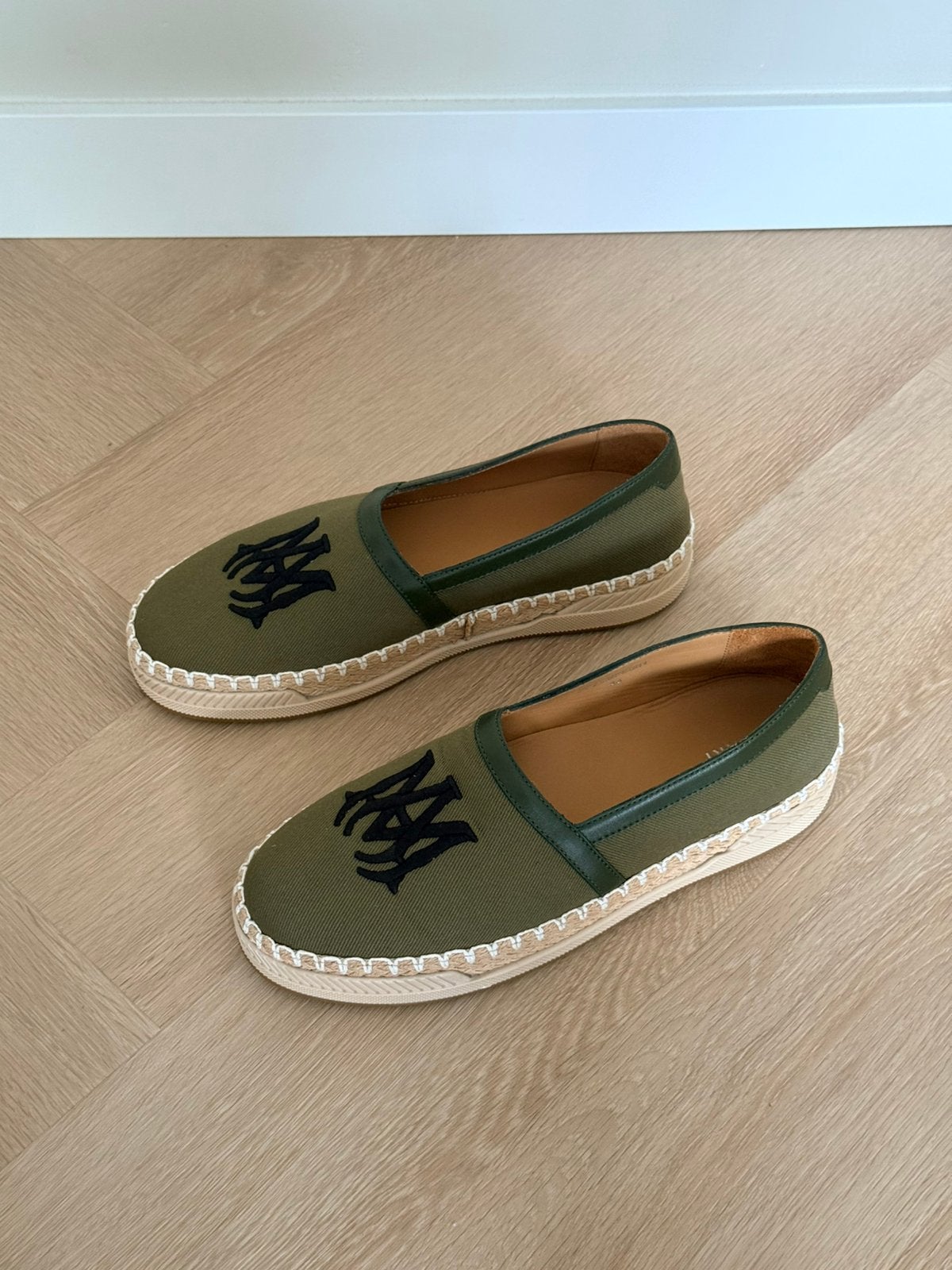 AMIRI Espadrilles Canvas & Leer Military Green, Overige kleuren, Nieuw, Ophalen of Verzenden, Espadrilles of Moccasins