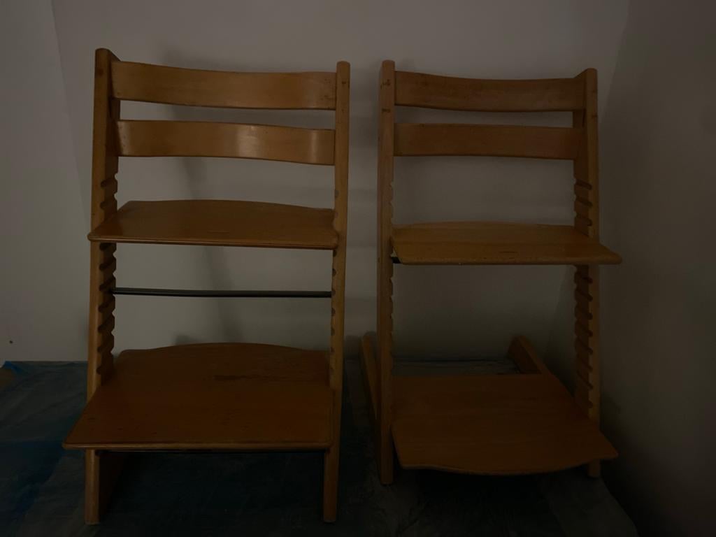 2x Trip Trap Stokke meegroeistoel, Ophalen of Verzenden, Gebruikt, Meegroeistoel, Aanschuifbaar