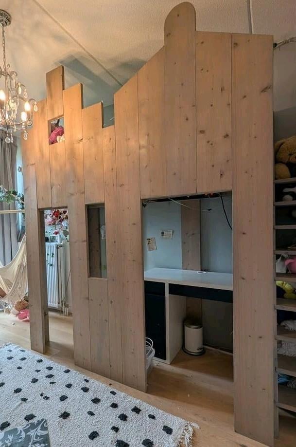 Hoogslaper uit steigerhout, om te bouwen als stapelbed, Ophalen of Verzenden, Gebruikt, Stapelbed