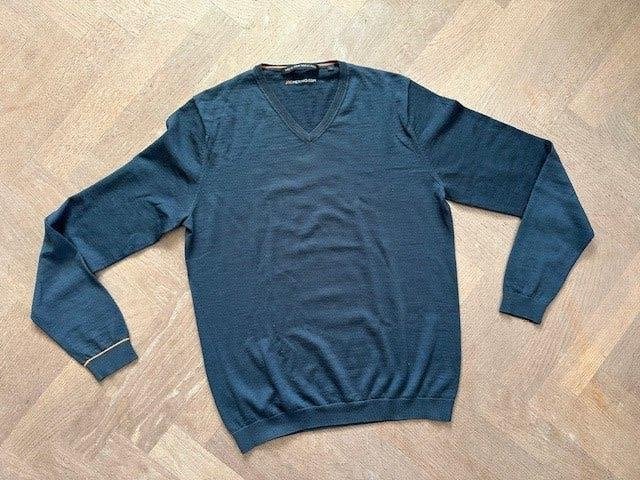 Joe Merino - vhals - L - petrol - nieuwstaat, Kleding | Heren, Maat 52/54 (L), Blauw, Joe Merino, Ophalen of Verzenden