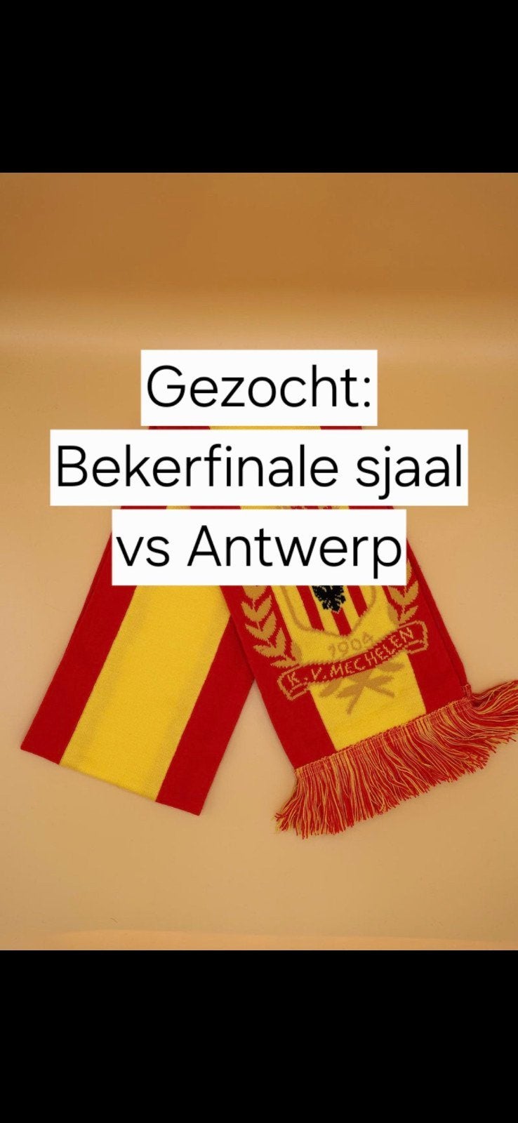 KV Mechelen bekerfinale sjaal gezocht, Diversen, Ophalen of Verzenden, Zo goed als nieuw