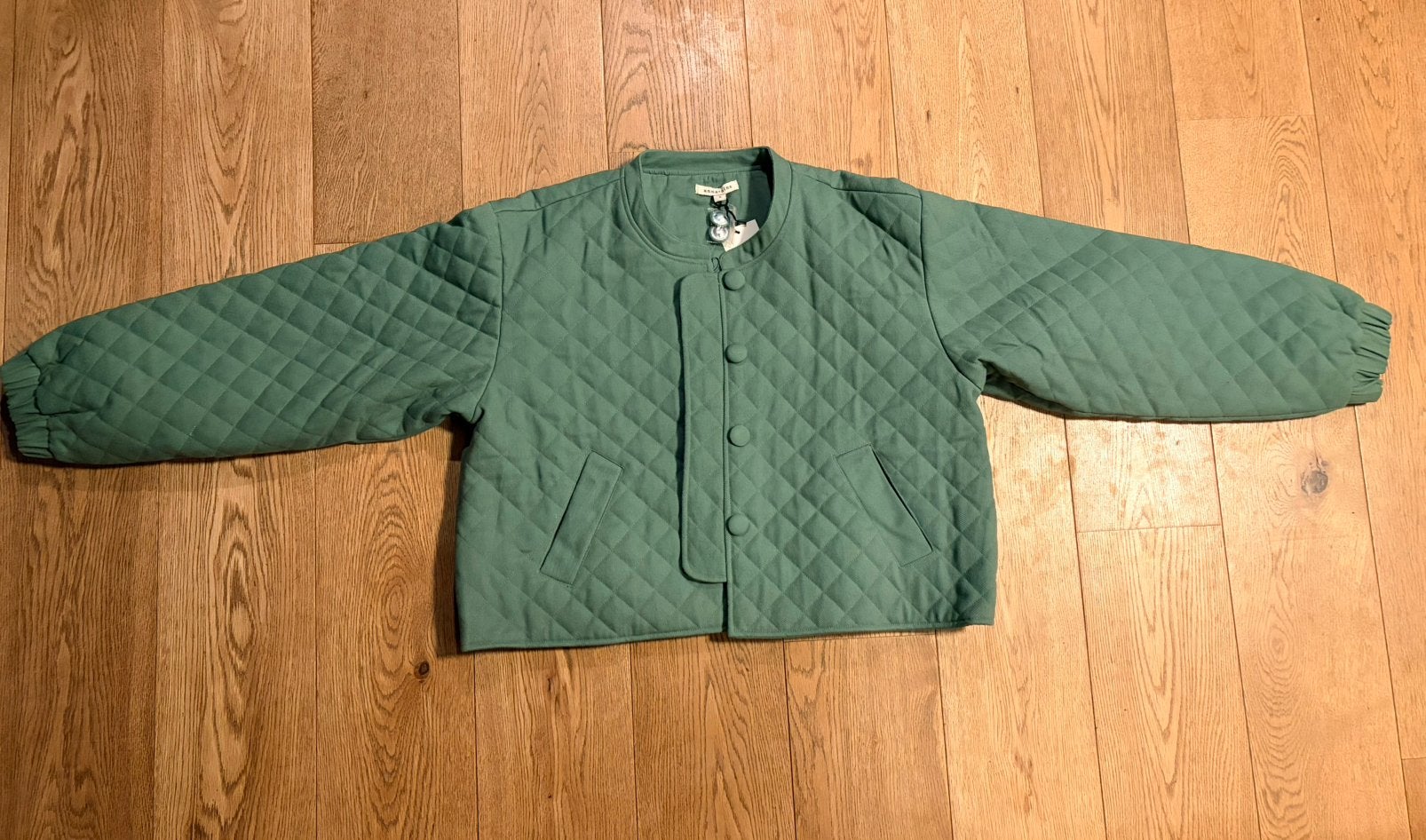 Anna + Nina Stella Marina Cropped Quilted Jacket, Ophalen of Verzenden, Nieuw, Maat 36 (S), Groen