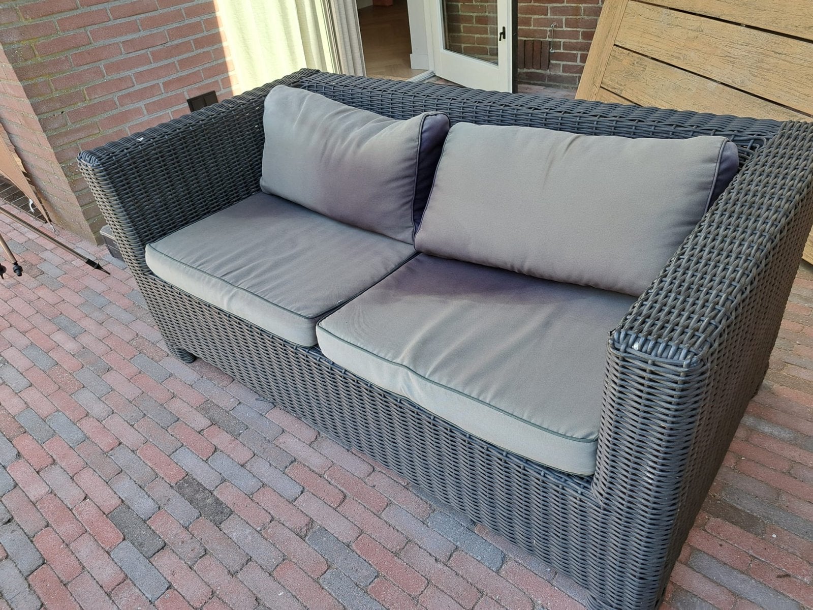 Loungeset Bank - 2 Zitplaatsen, Gebruikt, Loungeset, Wicker, Bank