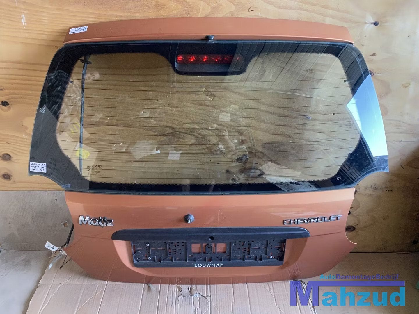CHEVROLET MATIZ M200 oranje 59U Achterklep 2005+, Gebruikt, Info@gm.com, Chevrolet, Deur