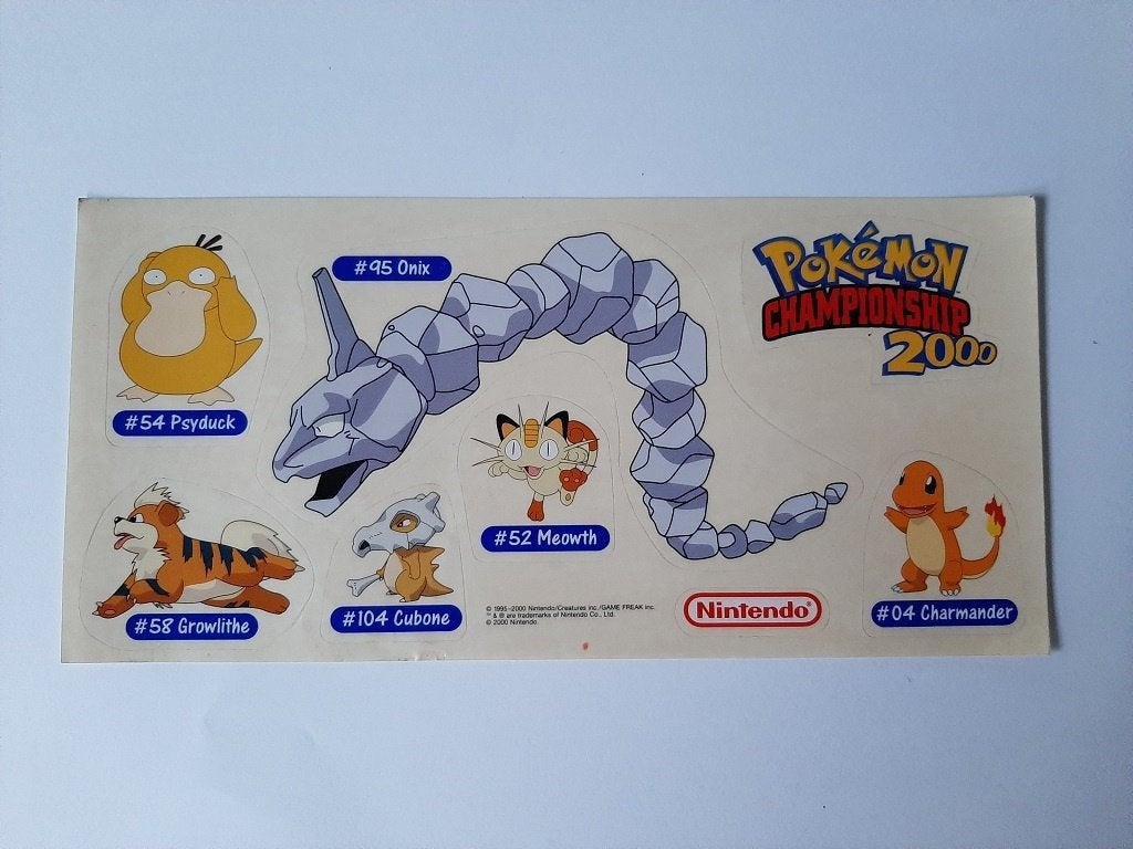 Pokémon Championship stickervel 90's, Ophalen of Verzenden, Nieuw, Strip of Tekenfilm