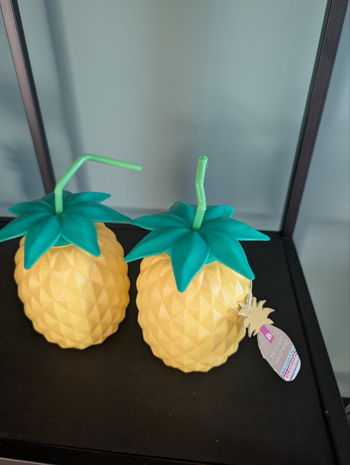 Nieuw! Ananas drinkbekers met rietje 15cm - set van 2, Overige typen, Nieuw, Ophalen of Verzenden, Overige merken