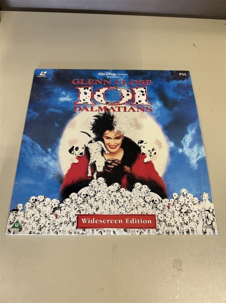 LaserDisc - Disney 101 Dalmations - Glenn Close - Widescreen, Ophalen of Verzenden, Overige figuren, Zo goed als nieuw, Beeldje of Figuurtje