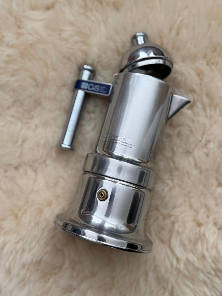 Italiaanse koffie maker studio corno CIS roestvrijstaal, Ophalen of Verzenden, Koffiemachine
