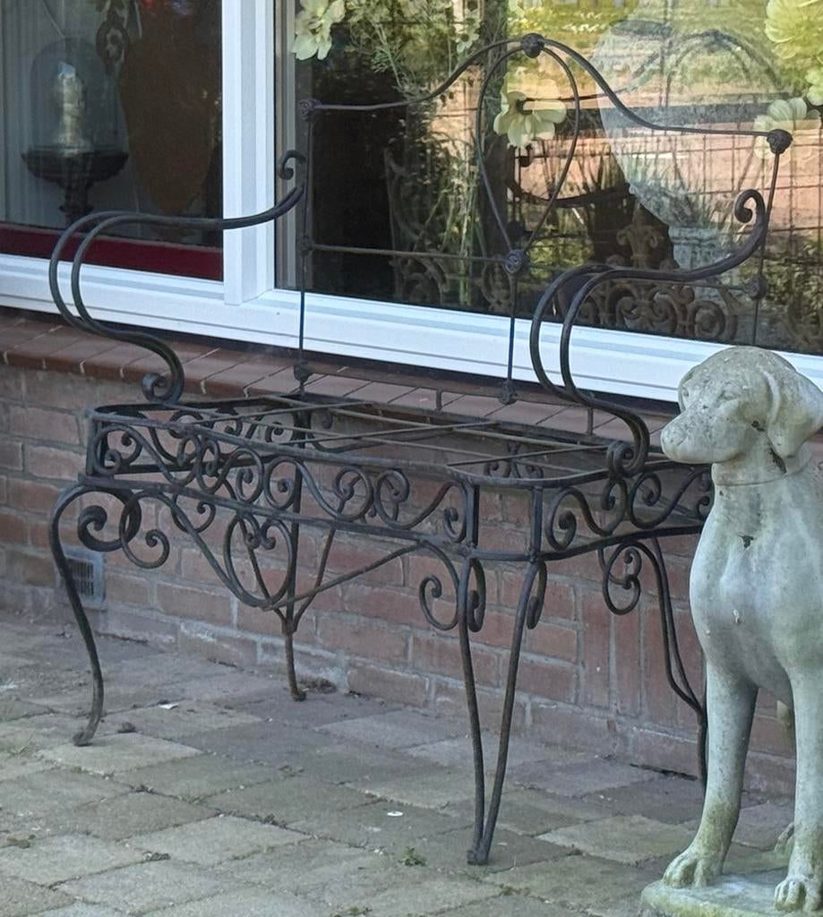 Gietijzeren tuinbank, Tuin en Terras, Tuinvazen, Ophalen, Zo goed als nieuw