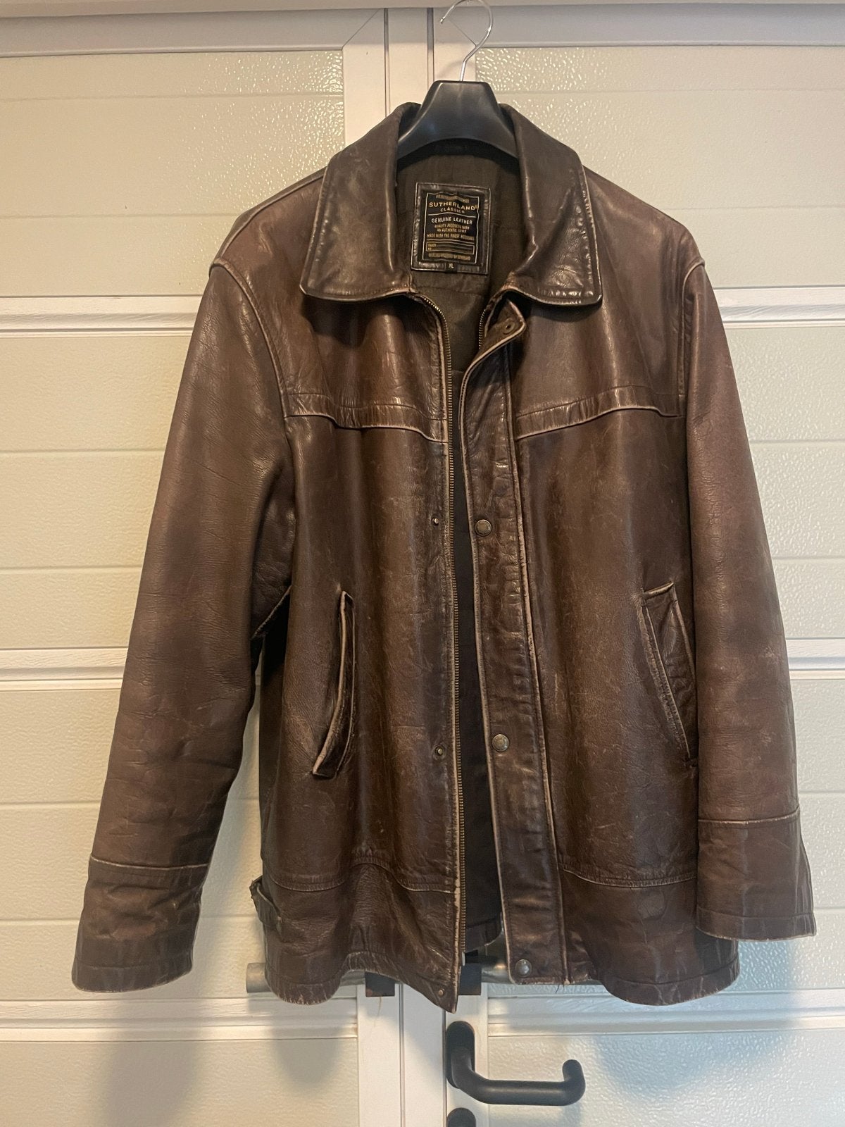 Sutherland Pilotenjack XL - Retro Stijl Leren Jas, Kleding | Heren, Ophalen of Verzenden, Gedragen, Maat 56/58 (XL), Bruin
