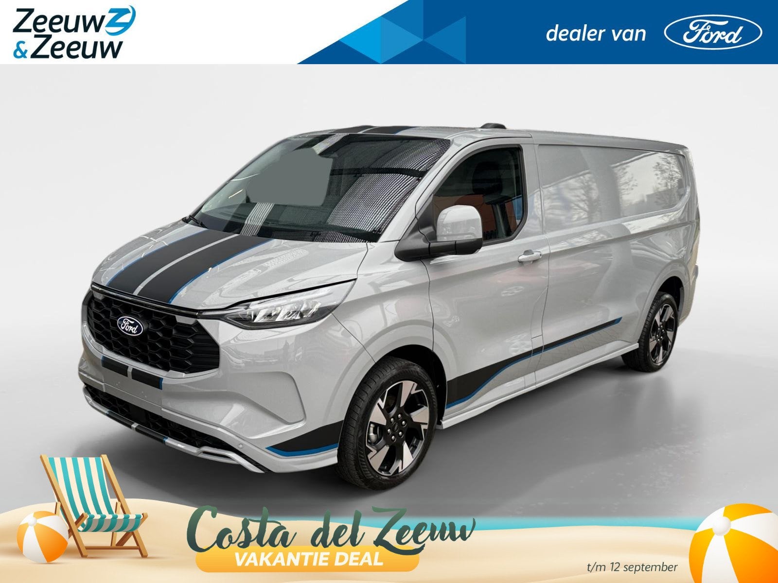 Ford Transit Custom 320 2.5 PHEV L2H1 Sport 233 pk Automaat, Auto's, 12 maanden, 4 cilinders, Plug-in hybride, Bedrijf