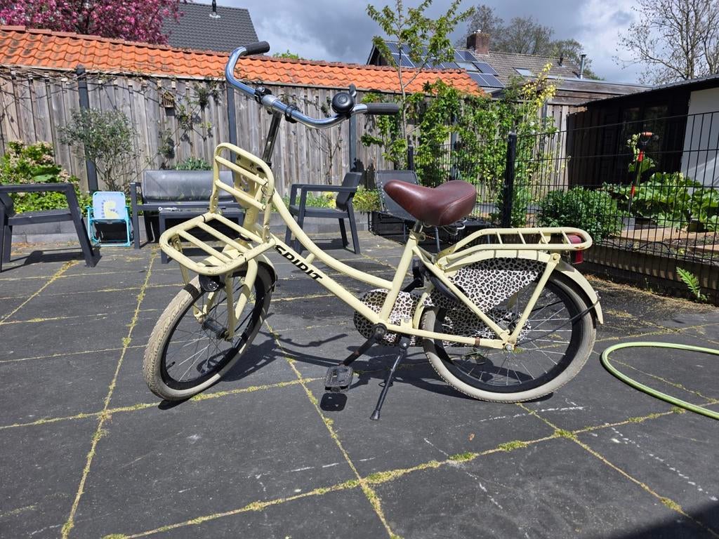 Spirit meisjesfiets 26 inch - Luipaardprint - Lichtgeel, Fietsen en Brommers, Fietsen | Meisjes, Ophalen, Gebruikt, 26 inch of meer