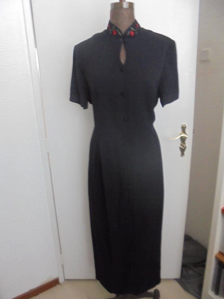 Vintage jurk zwart U.S.A Mt 16, Zwart, Maat 42/44 (L), S.L Fashion U.S.A, Ophalen of Verzenden