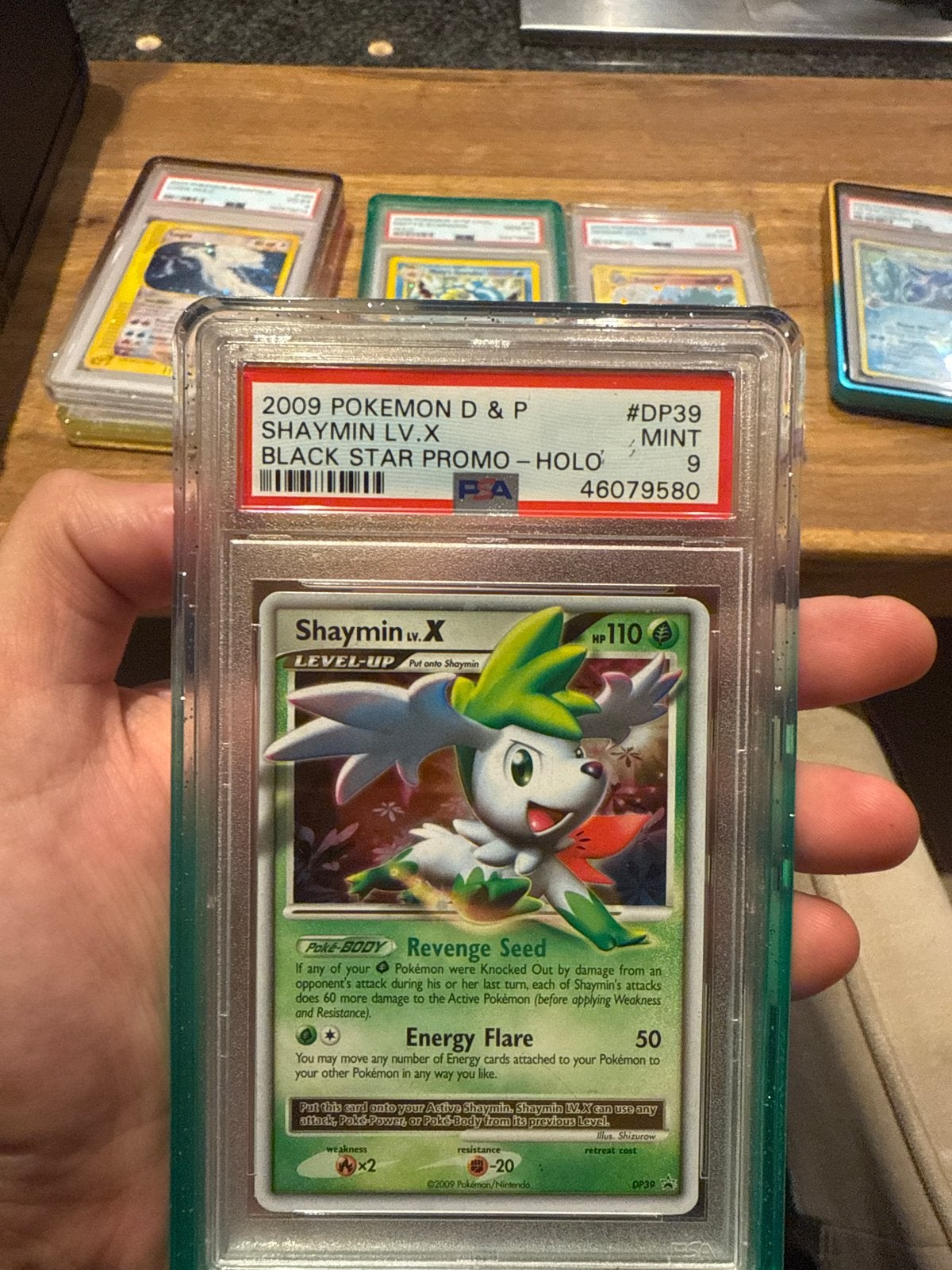 Shaymin LV.X Black Star Promo Holo PSA 9 Pokémon Kaart, Hobby en Vrije tijd, Ophalen of Verzenden, Zo goed als nieuw, Losse kaart