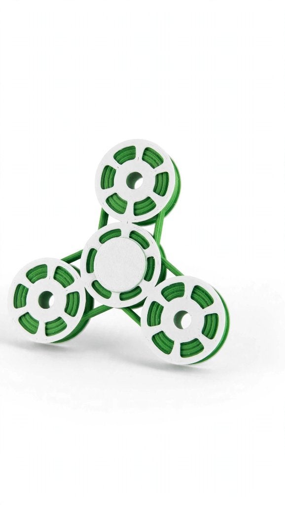 Fidget Spinner Wit Groen – 3D-geprint Fidget Toy, Verzenden, Nieuw