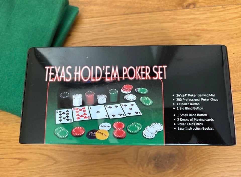 Texas Hold'em Poker Set - Compleet in blikken doos, Drie of vier spelers, Ophalen of Verzenden, Zo goed als nieuw
