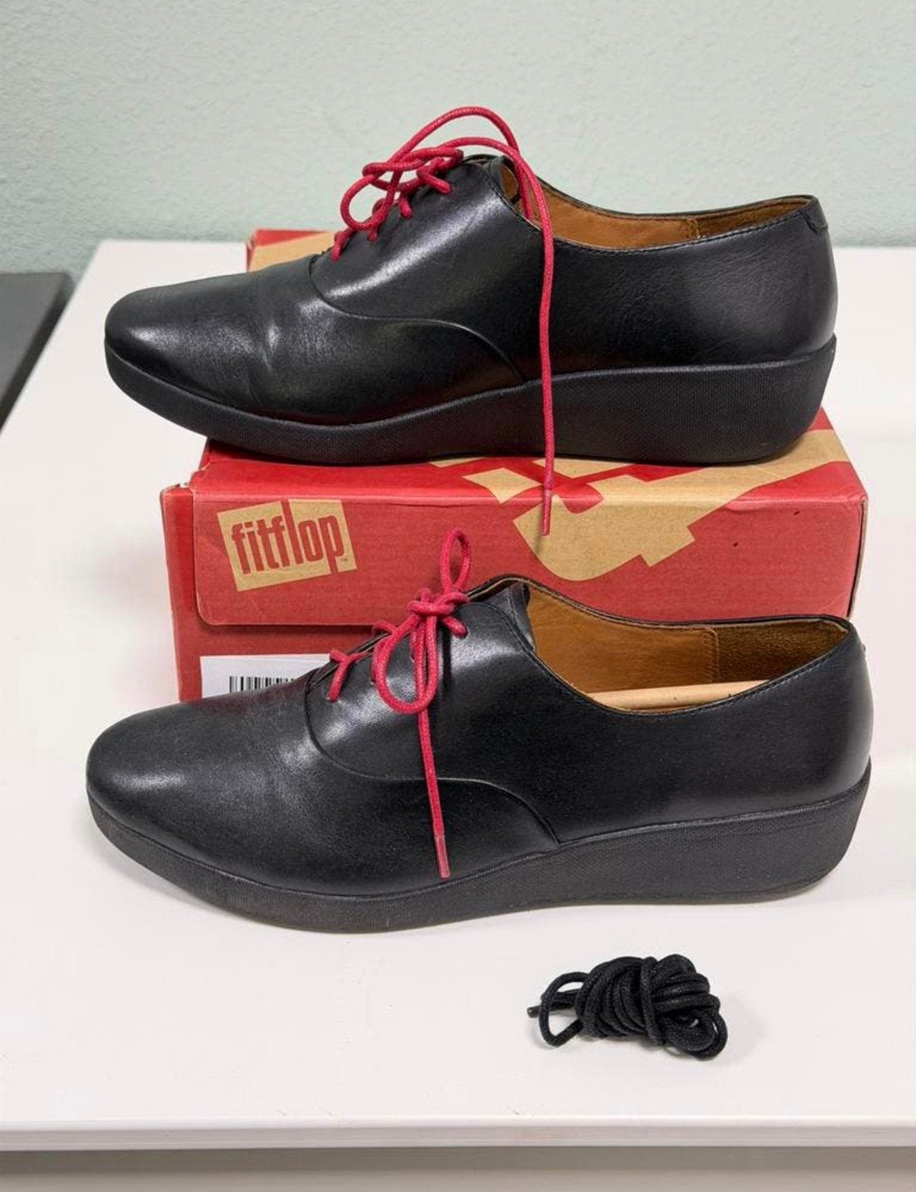 FitFlop dames schoenen zwart leer maat 38 nieuw FF2 lederen, Schoenen met lage hakken, Zwart, Nieuw, Ophalen of Verzenden