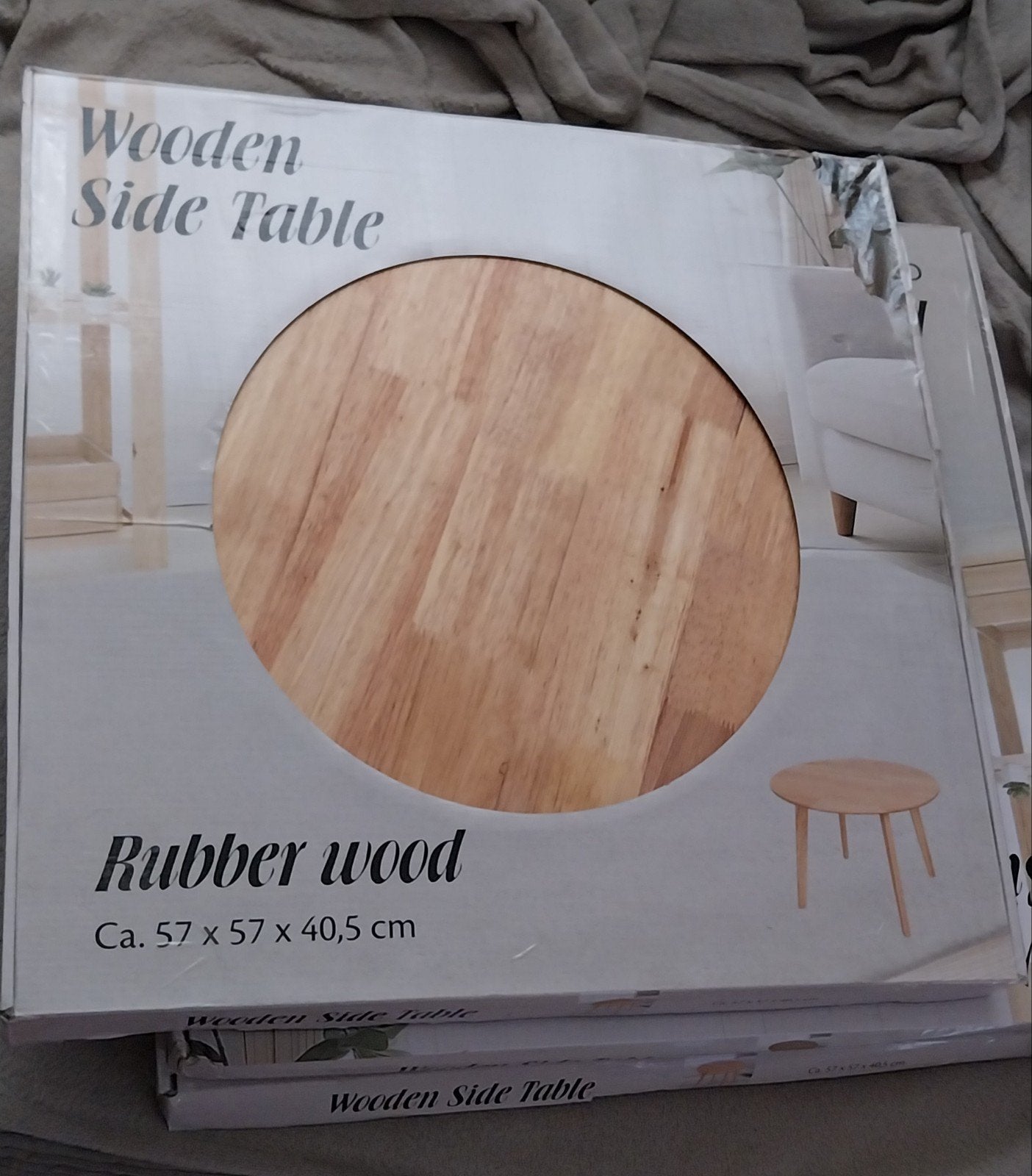 Nieuwe ronde houten bijzettafel - Rubberwood, Ophalen
