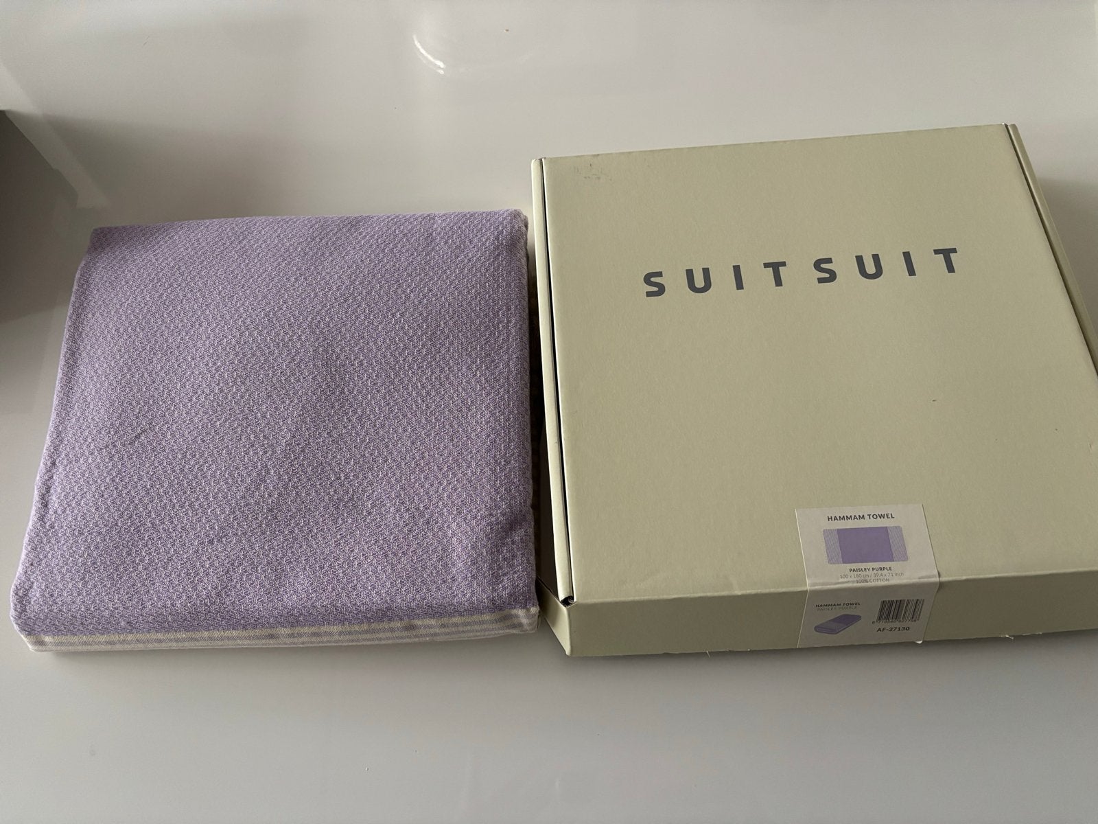 Nieuwe SUITSUIT Hammam Handdoek Paisley Purple, lila/paars, Ophalen of Verzenden, Nieuw, Paars, Handdoek