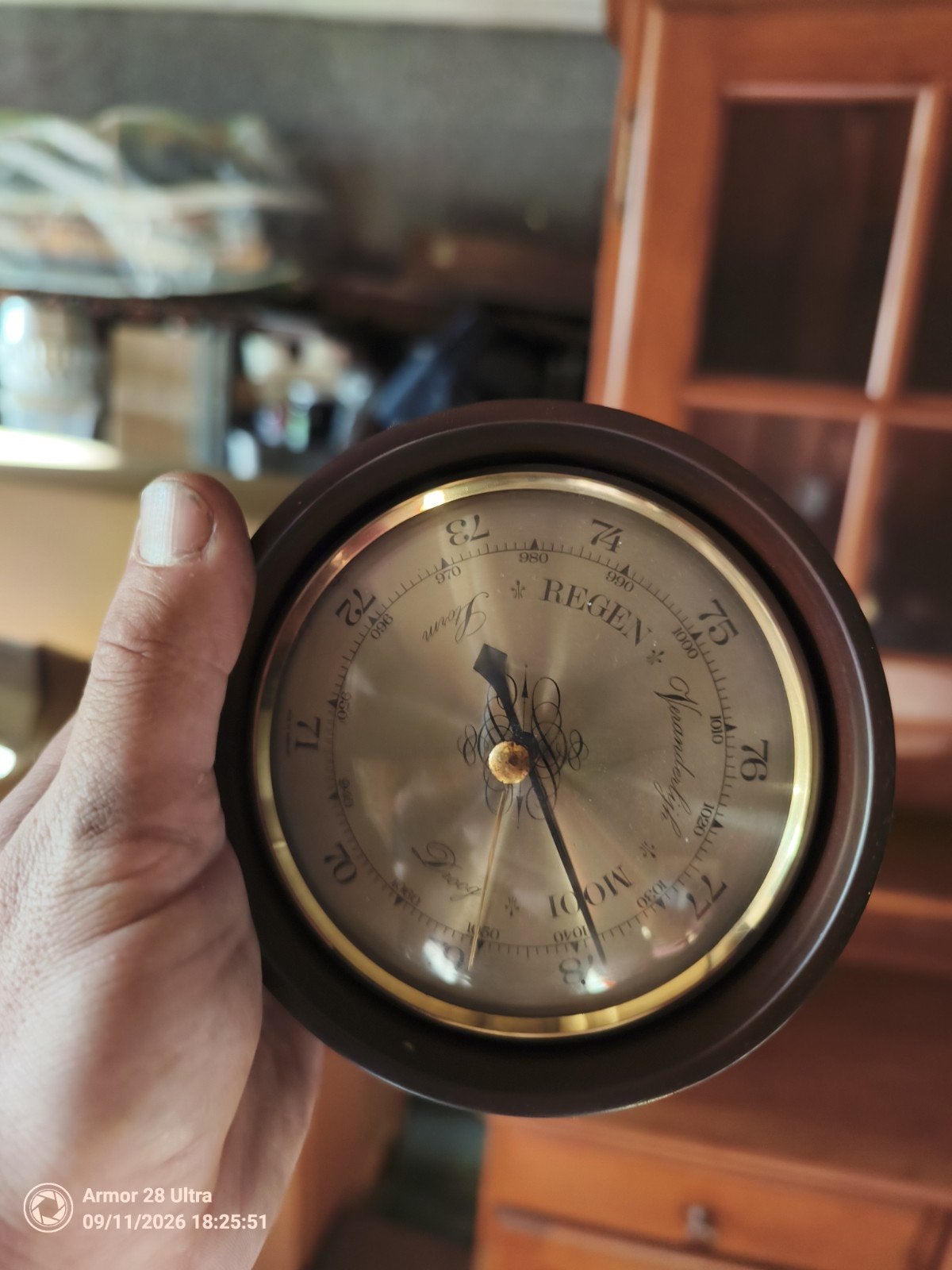 Vintage Barometer - Regen/Schön, Ophalen of Verzenden, Gebruikt, Barometer