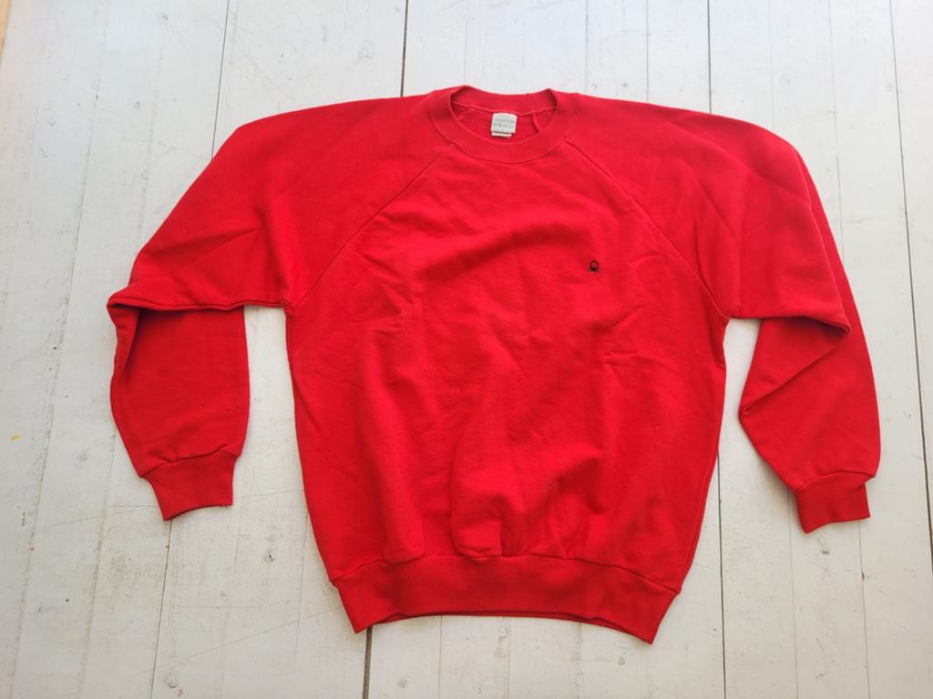 BENETTON United Colors Of Vintage '80s Trui Sweater Rood L, Maat 52/54 (L), Benetton, Ophalen of Verzenden, Zo goed als nieuw